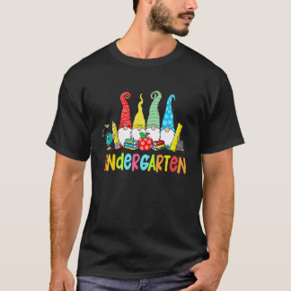 Gnomes Kindergarten Crew First Day Teacher Back To T-Shirt