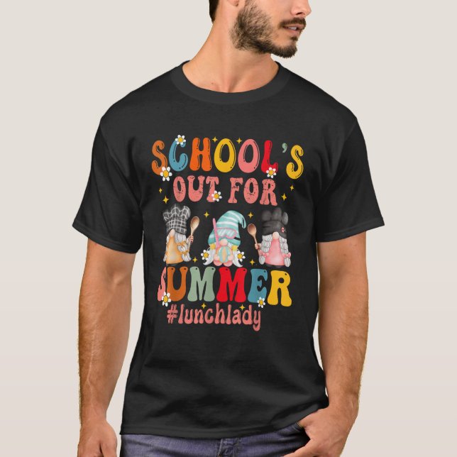 gnomes last day of school Out For Summer lunch lad T-Shirt (Front)