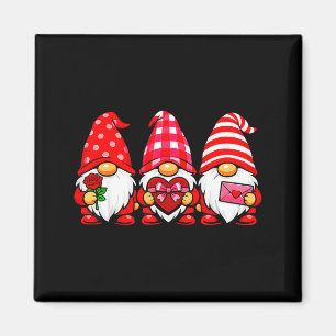 Gnomes love valentine's day buffalo leopard heart magnet