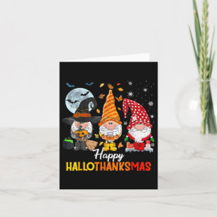 Gnomes Lover Halloween Merry Christmas Happy Hallo Card