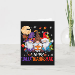 Gnomes Lover Halloween Merry Christmas Happy Hallo Card