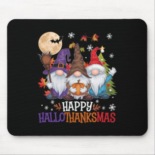 Gnomes Lover Halloween Merry Christmas Happy Hallo Mouse Mat