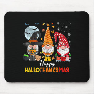 Gnomes Lover Halloween Merry Christmas Happy Hallo Mouse Mat