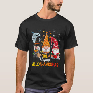 Gnomes Lover Halloween Merry Christmas Happy Hallo T-Shirt
