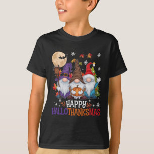 Gnomes Lover Halloween Merry Christmas Happy Hallo T-Shirt