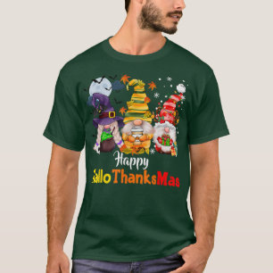 Gnomes Lover Halloween Merry Christmas Happy Hallo T-Shirt