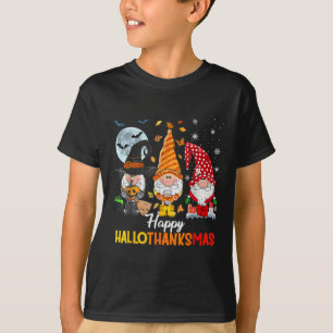 Gnomes Lover Halloween Merry Christmas Happy Hallo T-Shirt