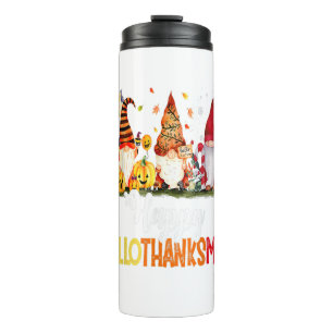 Gnomes Lover Halloween Merry Christmas Happy Hallo Thermal Tumbler