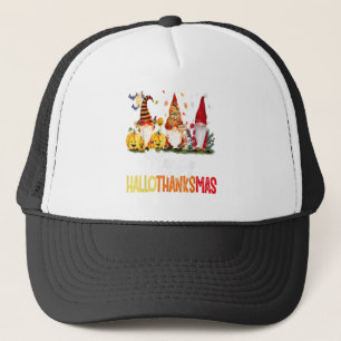 Gnomes Lover Halloween Merry Christmas Happy Hallo Trucker Hat