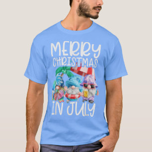Gnomes Merry Christmas in July Tropical Christmas T-Shirt