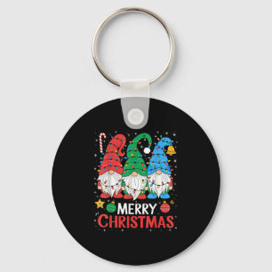 Gnomes Merry Christmas Light Family Gnome Xmas Mat Key Ring