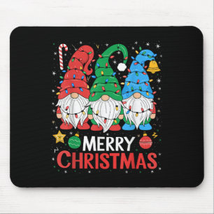 Gnomes Merry Christmas Light Family Gnome Xmas Mat Mouse Mat