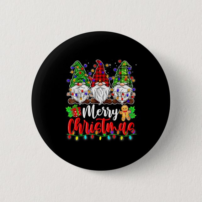 Gnomes Merry Christmas Light Gnome Xmas  6 Cm Round Badge (Front)