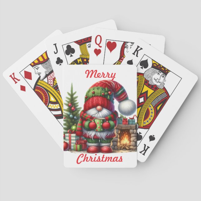 Gnome's Merry Christmas Playing Cards (Back)