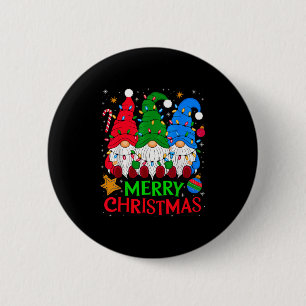 Gnomes Merry Christmas Xmas Matching 6 Cm Round Badge