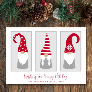 Gnomes Minimal Modern Nordic Christmas Holiday Card