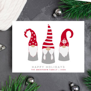 Gnomes Minimal Modern Scandinavian Christmas Holiday Card