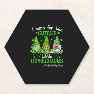 Gnomes Mother Baby Nurse St Patrick's Day Leprecha Paper Coaster