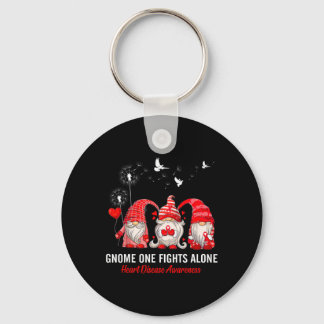 Gnomes One Fights Alone Heart Disease Awareness  Key Ring