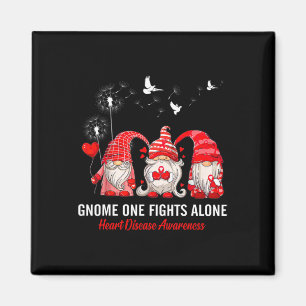 Gnomes One Fights Alone Heart Disease Awareness Magnet