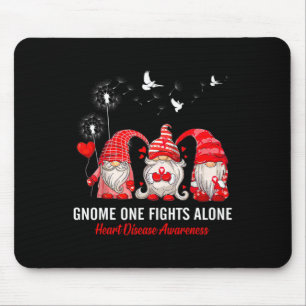 Gnomes One Fights Alone Heart Disease Awareness Mouse Mat