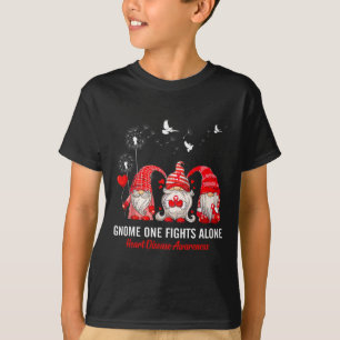 Gnomes One Fights Alone Heart Disease Awareness T-Shirt