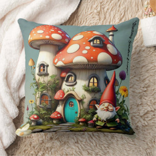 "Gnome's Paradise Found" Cushion