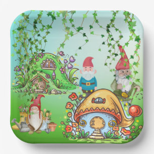 Gnome's Party Paper Plate