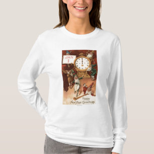Gnomes Partying Around a Clock T-Shirt
