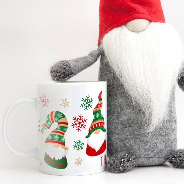 Gnomes Personalised Christmas Coffee Mug (Christmas gnomes bring joy, laughter, and a touch of magic to your holiday season)