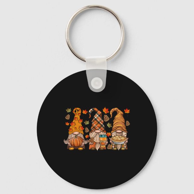 Gnomes Pumpkin Spice Coffee Latte Fall Autumn Than Key Ring (Front)