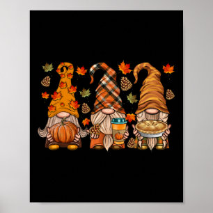 Gnomes Pumpkin Spice Coffee Latte Fall Autumn Than Poster