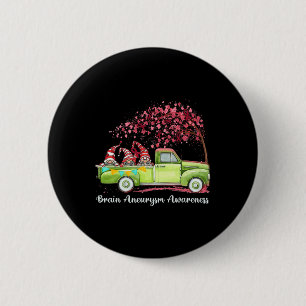 Gnomes Riding Truck Brain Aneurysm Awareness 6 Cm Round Badge