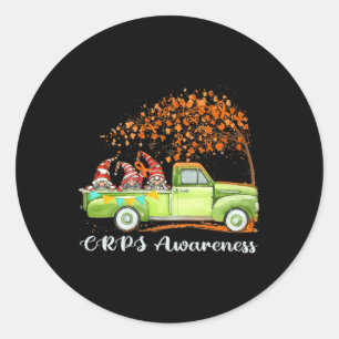 Gnomes Riding Truck Crps Awareness Classic Round Sticker