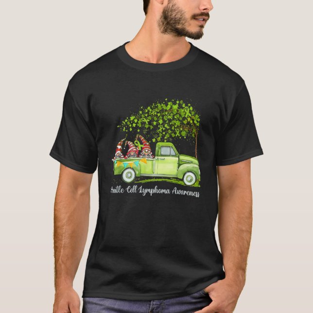 Gnomes Riding Truck Mantle Cell Lymphoma Awareness T-Shirt (Front)