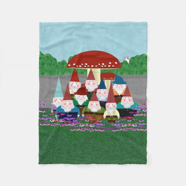 Gnomes Small Fleece Blanket (Front)