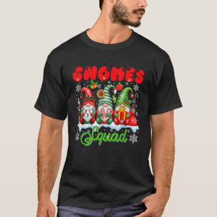Gnomes Squad Three Gnomes Colorful Floral Christma T-Shirt