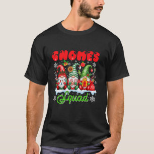 Gnomes Squad Three Gnomes Colorful Floral Christma T-Shirt