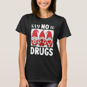 Gnomes support red Peace hope love Anti drug Red R T-Shirt