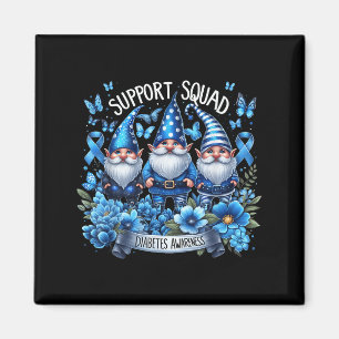 Gnomes Support Squad Blue Gnomes Diabetes Awarenes Magnet