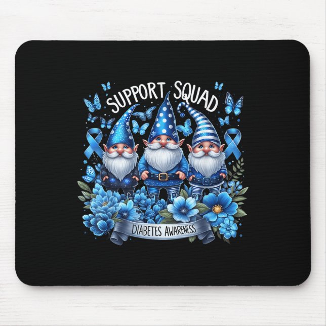 Gnomes Support Squad Blue Gnomes Diabetes Awarenes Mouse Mat (Front)