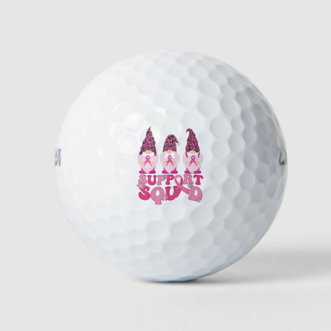 Gnomes Support Squad Breast Cancer Awareness  Golf Balls (Front)