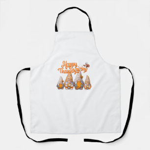 Gnomes Thanksgiving Disguise Holding Turkey and Pu Apron