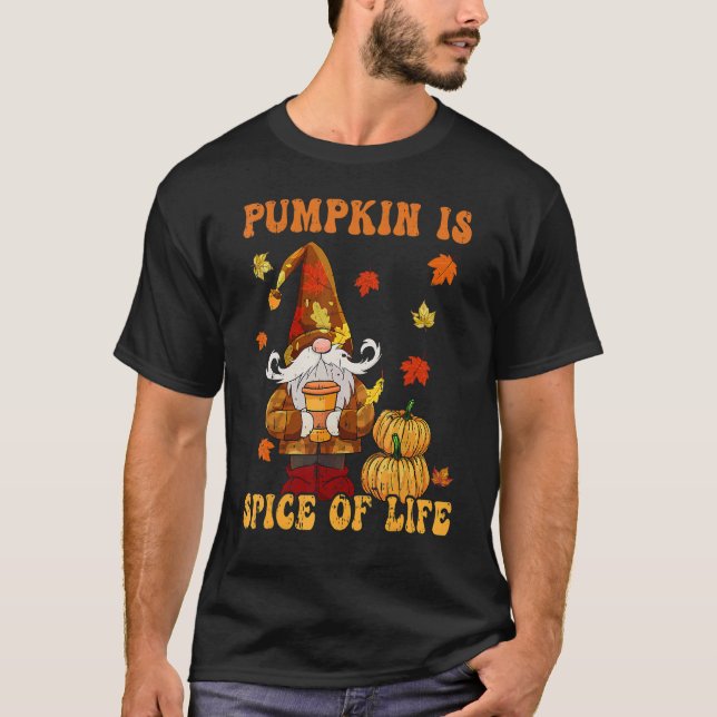 Gnomes Thanksgiving Pumpkin Is Spice of Life Women T-Shirt (Front)