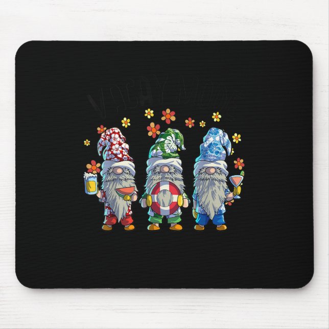 Gnomes Vacay Mode Women Summer Vacation Beach Hawa Mouse Mat (Front)