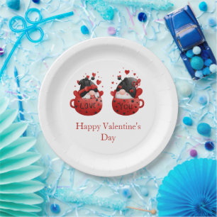 Gnomes Valentine's day Personalised  Paper Plate