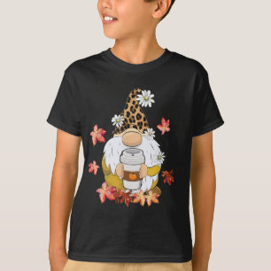 Gnomes Wearing Leopard Hat Thanksgiving Vibes Pump T-Shirt