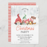 Gnomes with Baby and Dog Family Christmas Party