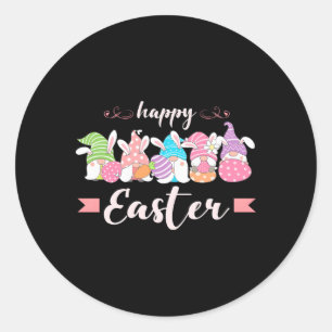 Gnomes With Bunny Ears And Easter Eggs Easter Classic Round Sticker