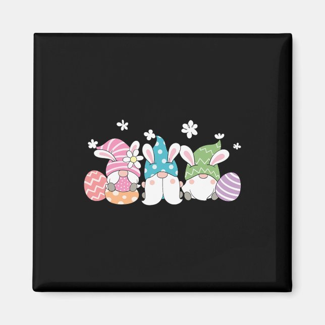 Gnomes With Bunny Ears And Easter Eggs Rabbit  Magnet (Front)
